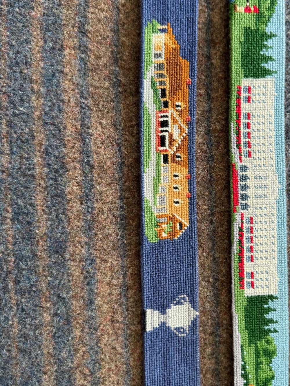 Smathers & Branson Needlepoint Belts (2) – Kiawah Ocean Course & Greenbrier – Si
